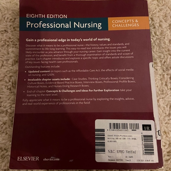 Professional Nursing concepts and challenges book - Picture 2 of 2